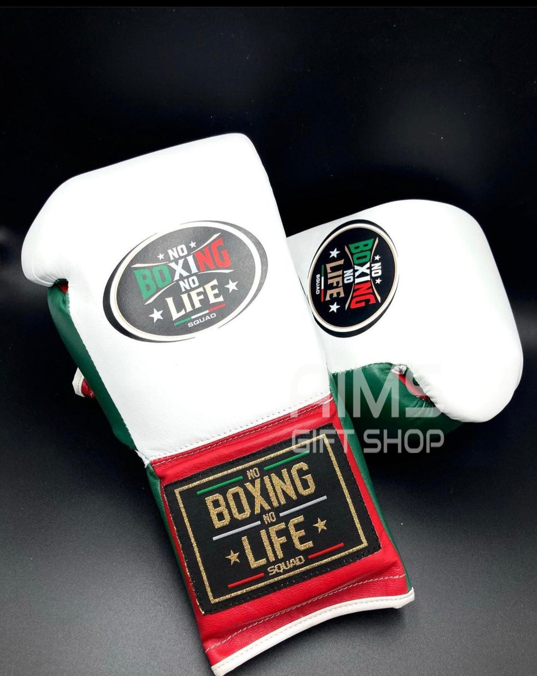 Affordable Custom No Boxing No Life Gloves White/Red/Green Training Pack