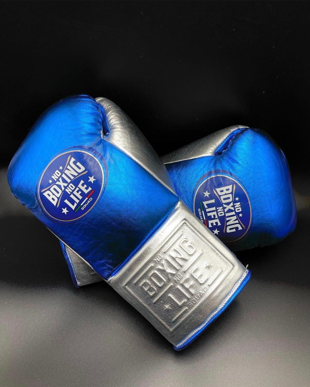 No Boxing No Life Style Budget Gloves Blue/Silver Fitness Edition