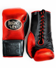 No Boxing No Life Budget Leather Gloves Red/Black Durable Sparring