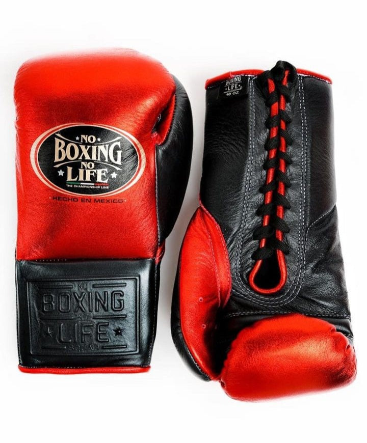 No Boxing No Life Budget Leather Gloves Red/Black Durable Sparring