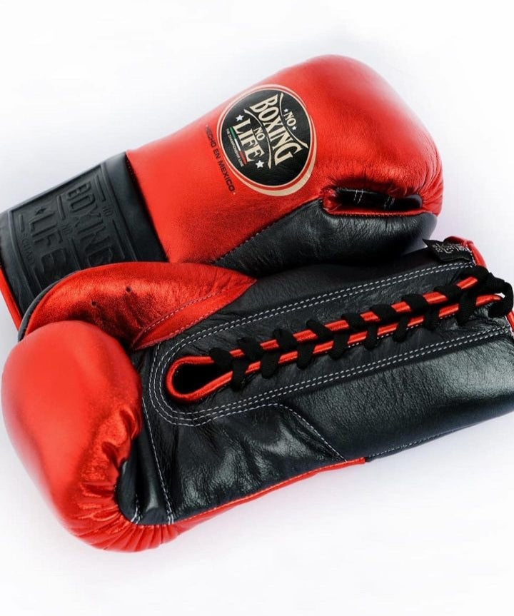 No Boxing No Life Budget Leather Gloves Red/Black Durable Sparring