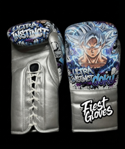 Fiest Boxing Gloves Winning Style Goku Silver Leather Training Gloves for Sparring
