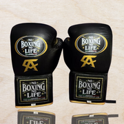 No Boxing No Life Boxing Gloves Black/Gold | Lace-Up