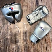 Affordable Winning Boxing Gloves Set Silver 16oz Training Bundle