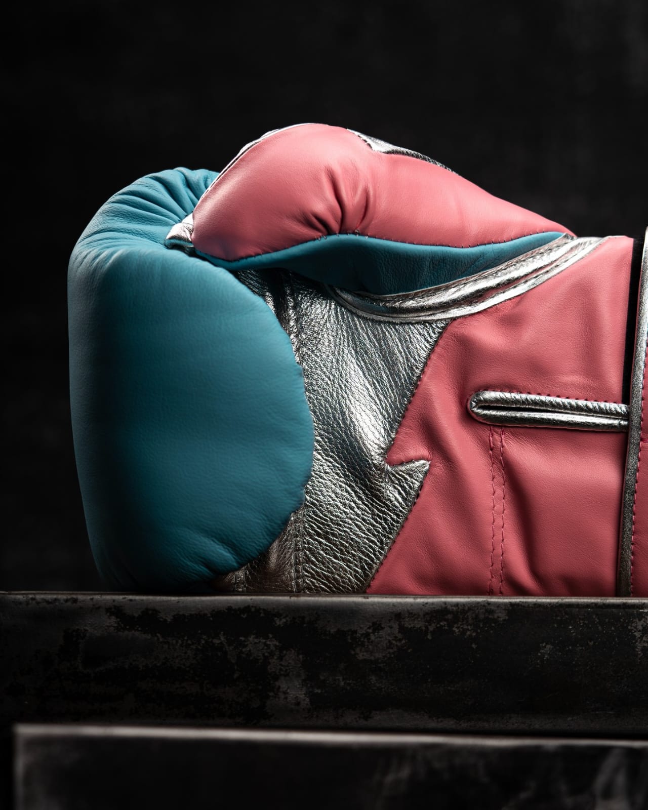Fly Pink/Blue Boxing Gloves,  Hand-Made Comfort Training Gear