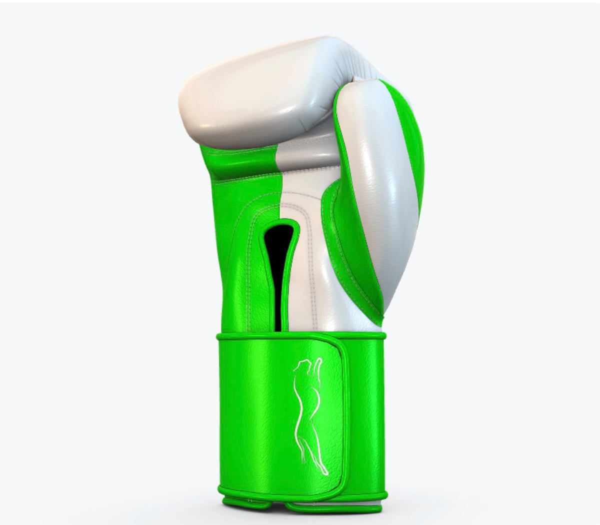 Custom Boxing Gloves White/Green Leather