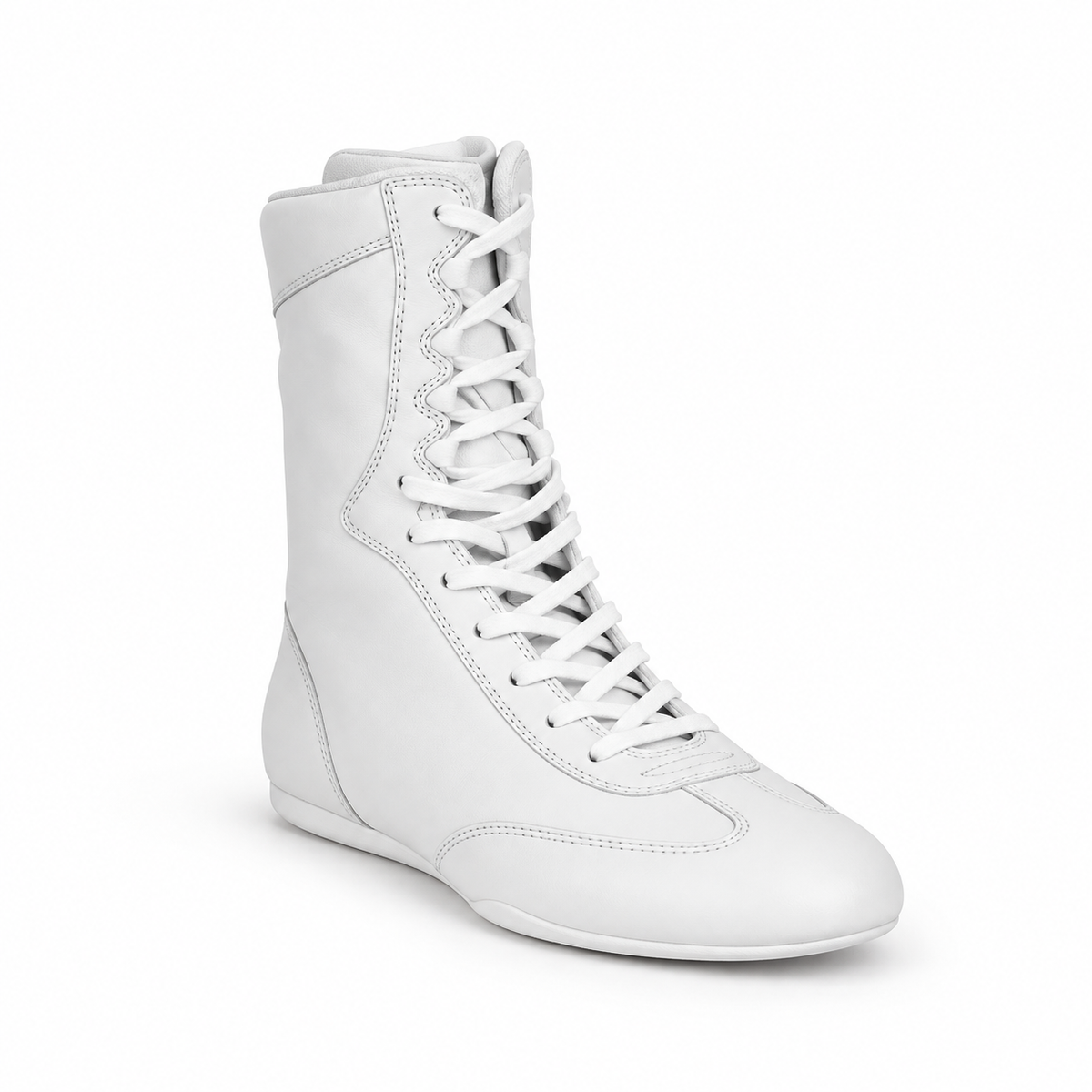 Professional boxing shoes Whte with flexible outsole for footwork