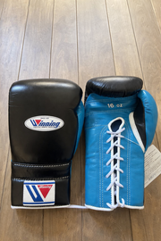 Winning Black/Blue boxing gloves custom training gloves for boxing