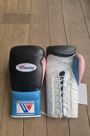 winning black/white/blue/pink boxing gloves custom training gloves for boxing