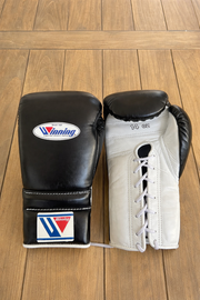 winning black/white boxing gloves custom name boxing training gloves