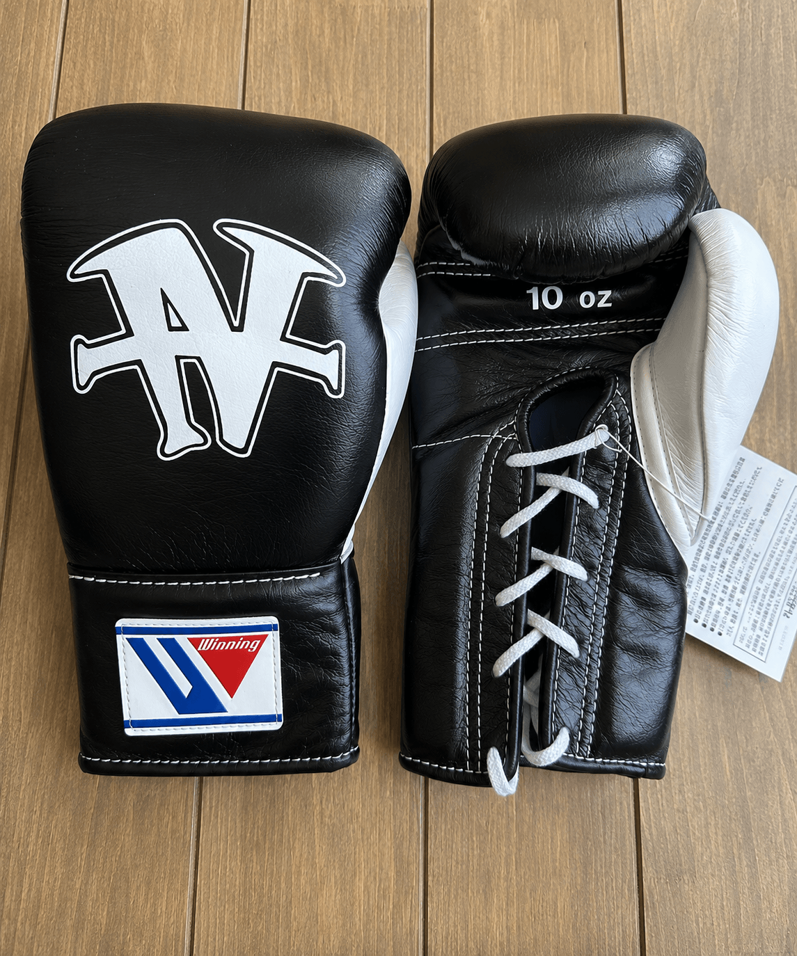 Winning Black/White Boxing Gloves Premium Quality Training