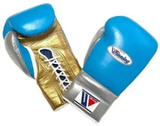 Winning Blue/Gold/Grey Boxing Gloves Premium Gym Training Pair