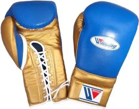 Winning Blue/Gold 14oz Boxing Gloves Custom Sparring Gloves