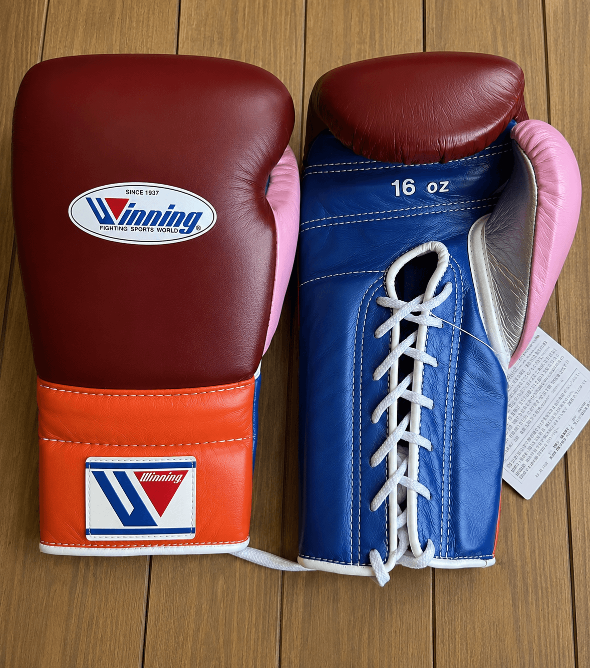 Winning Brown/Blue/Orange/Pink 14oz Boxing Gloves High Quality Gym Gloves