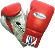 Winning Carrot/Slate Lace-Up Boxing Gloves Close Up Detail