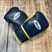 Winning Dark-Blue/Gold Boxing Gloves Durable Sparring Gloves