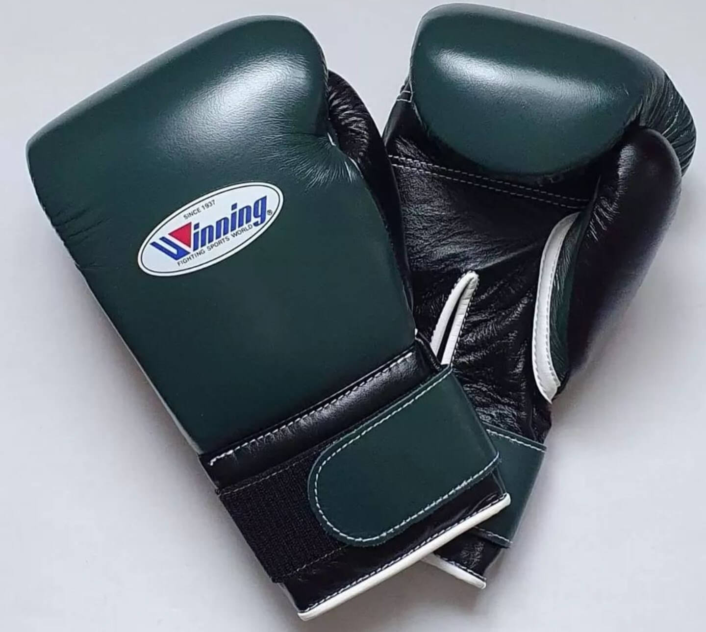 Winning Green/Black Boxing Gloves 14oz Premium Training Gloves
