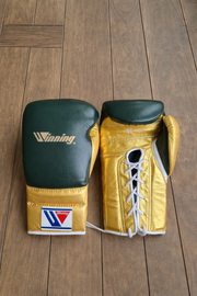 Budget Winning Style Training Boxing Gloves Green/Gold custom 14oz