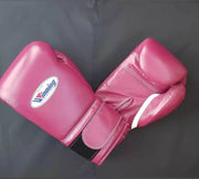 Winning Boxing Gloves Pink 14oz Leather Training Gloves