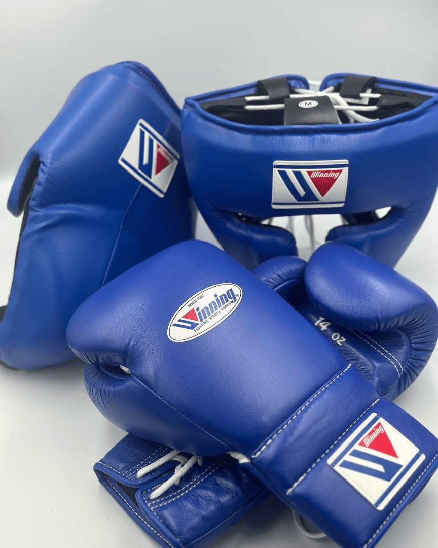 Winning Blue Boxing Set Heavy Duty Gloves Training Collection