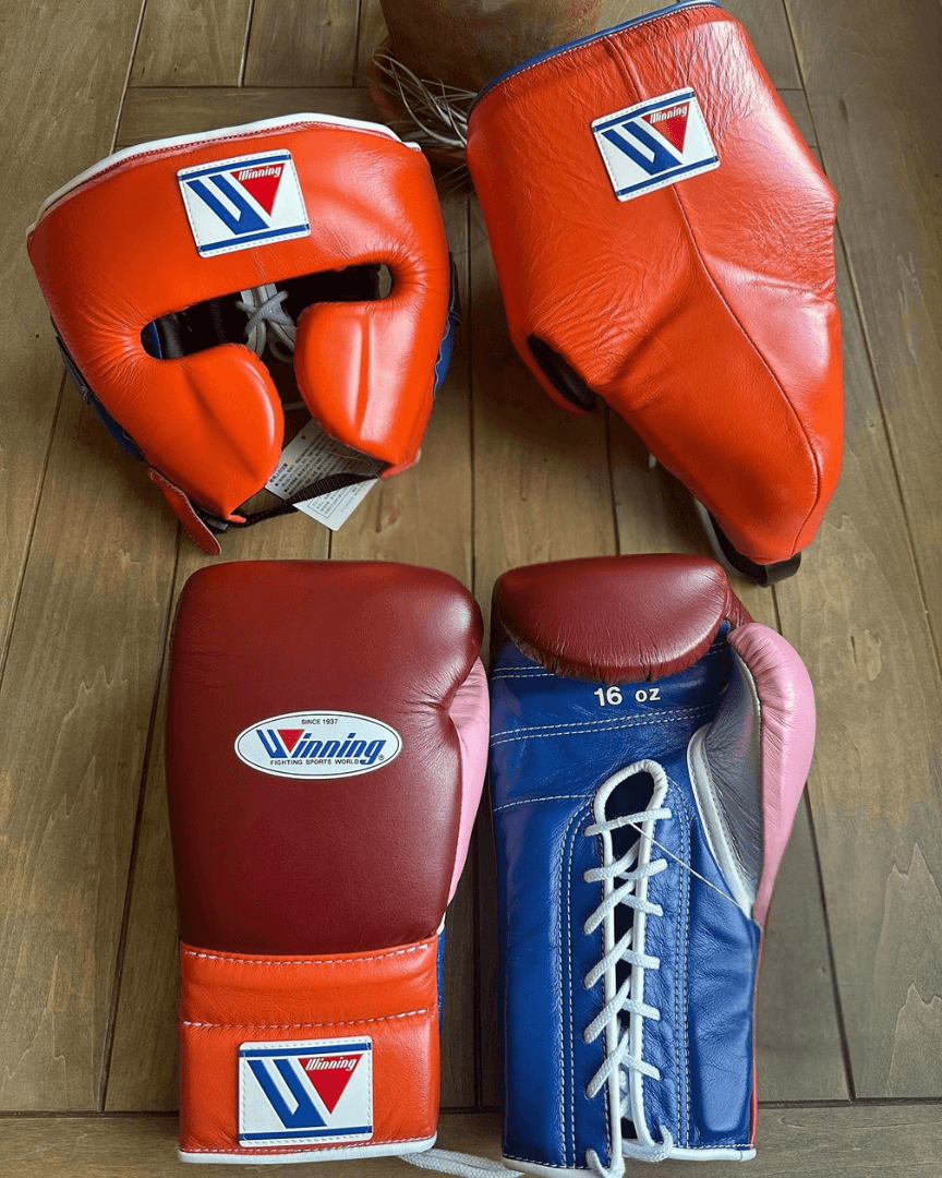 Winning Boxing Gloves Set Brown/Orange/Blue/Pink Great Value Training Pack