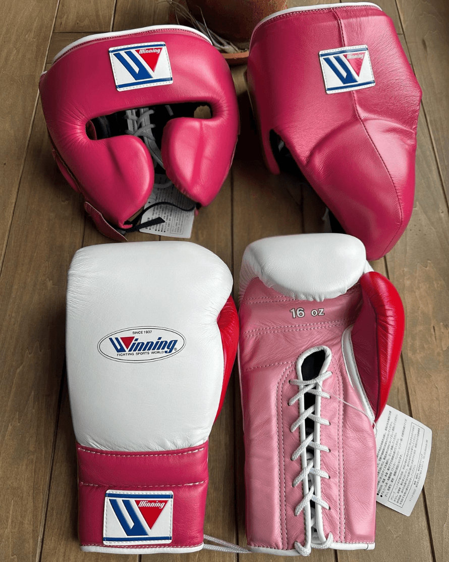Winning Dark-Pink/White Complete Boxing Set Customizable Training Bundle