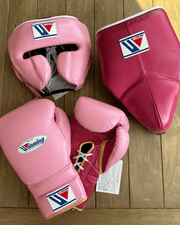 Winning Dark-Pink Full Boxing Set Gloves Headguard Groin Guard