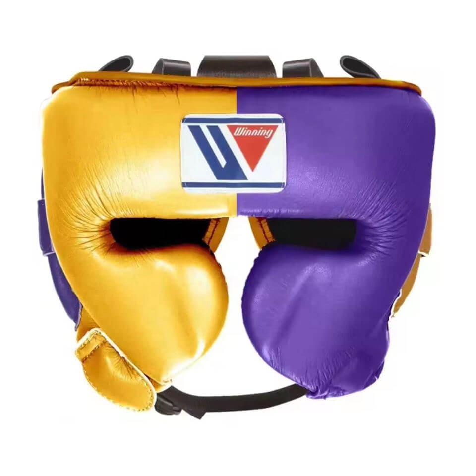 Winning Beginner Boxing Set Gold/Purple Gloves Training Kit Headguard View