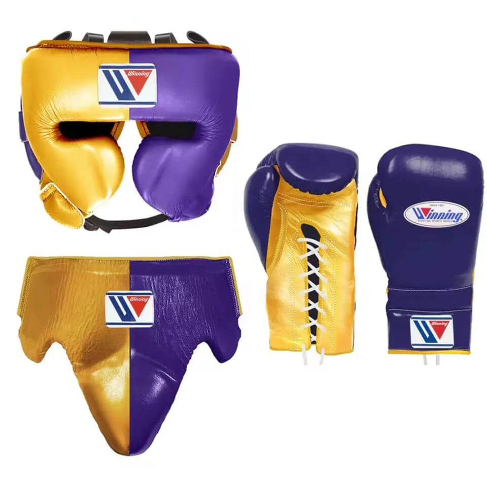 Winning Beginner Boxing Set Gold/Purple Gloves Training Kit
