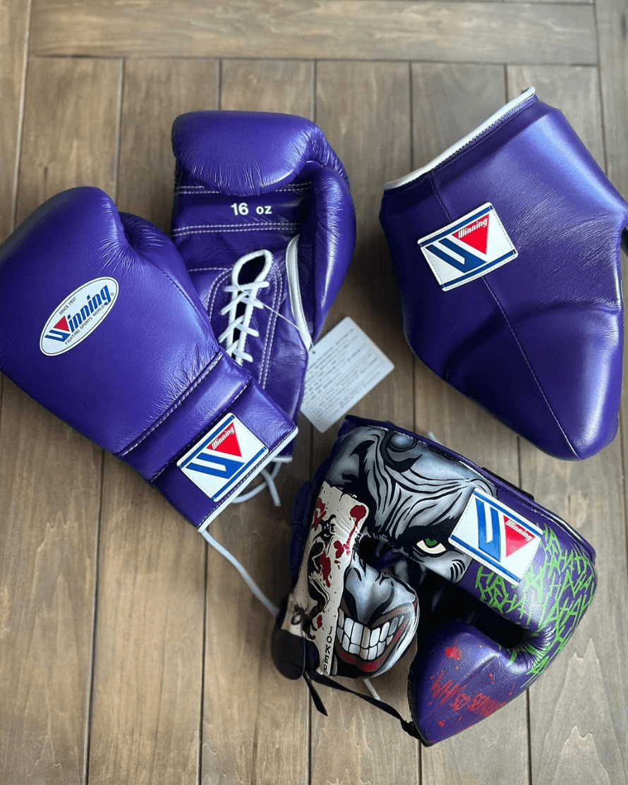 Winning Full Gear Boxing Set Purple 14oz Gloves Training Pack
