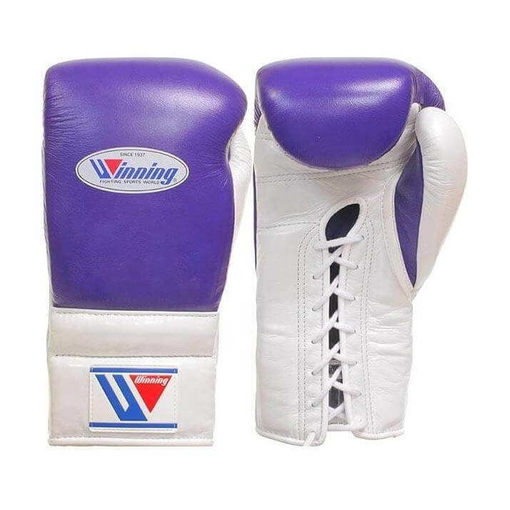 Winning Leather Boxing Set Purple/White Gloves View