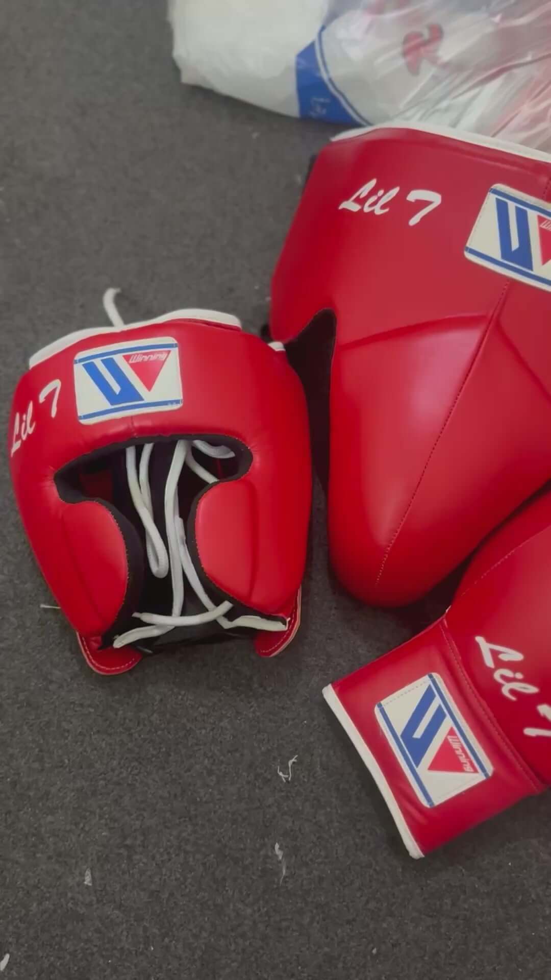 Winning Red Boxing Set Lace-Up Full View