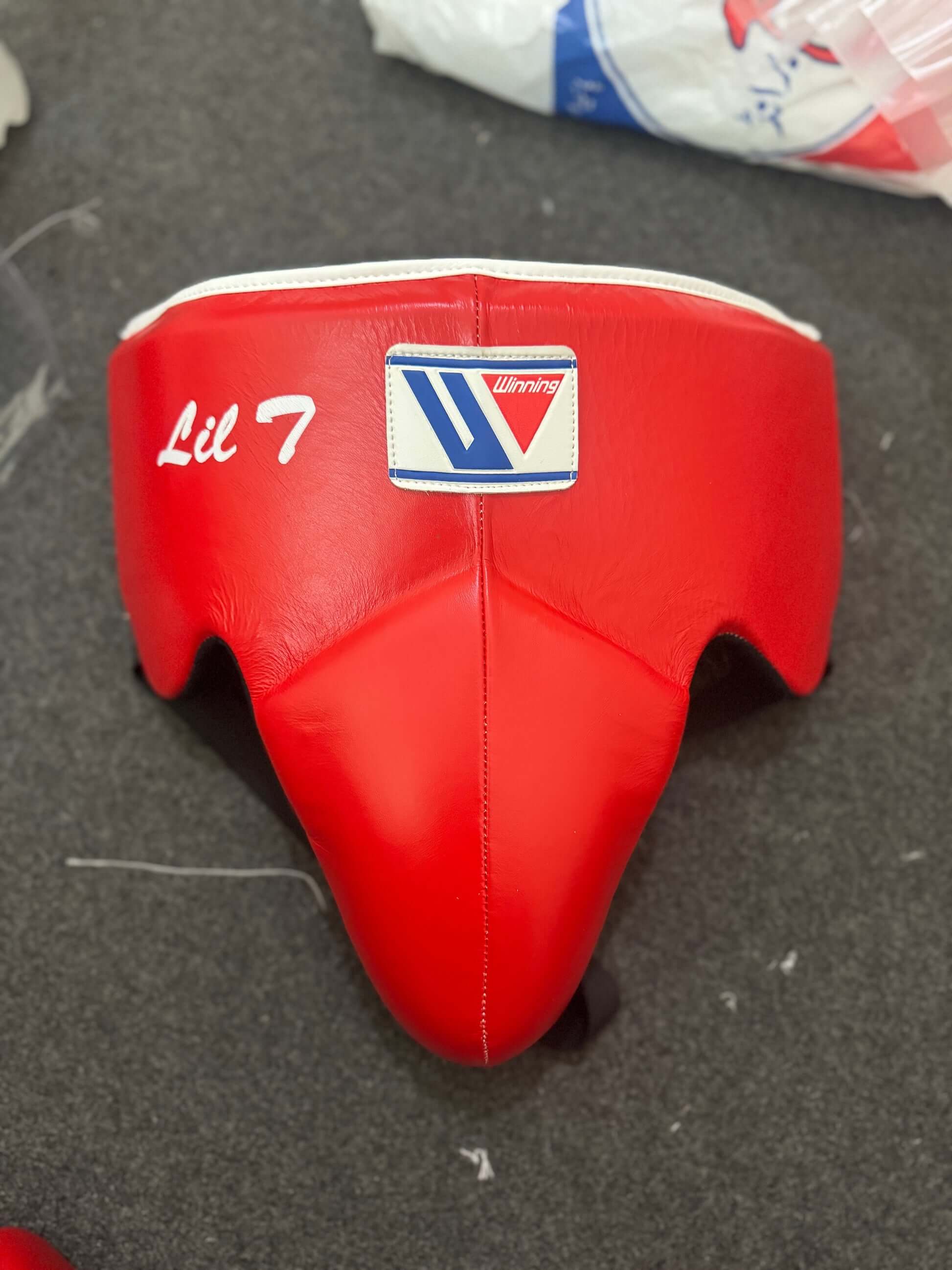 Winning Red Boxing Set Lace-Up Groinguard View