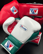 Winning Red/Whhite/Green Boxing Set Custom Training Gloves Bundle