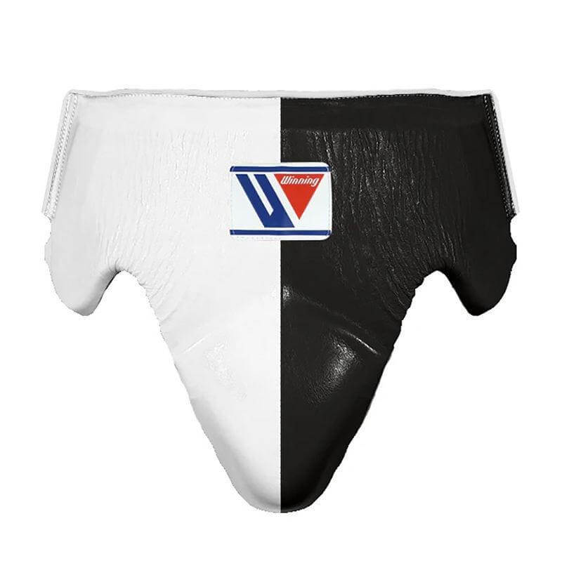 Winning Leather Boxing Set White/Black Gym Training Kit Groinguard 
