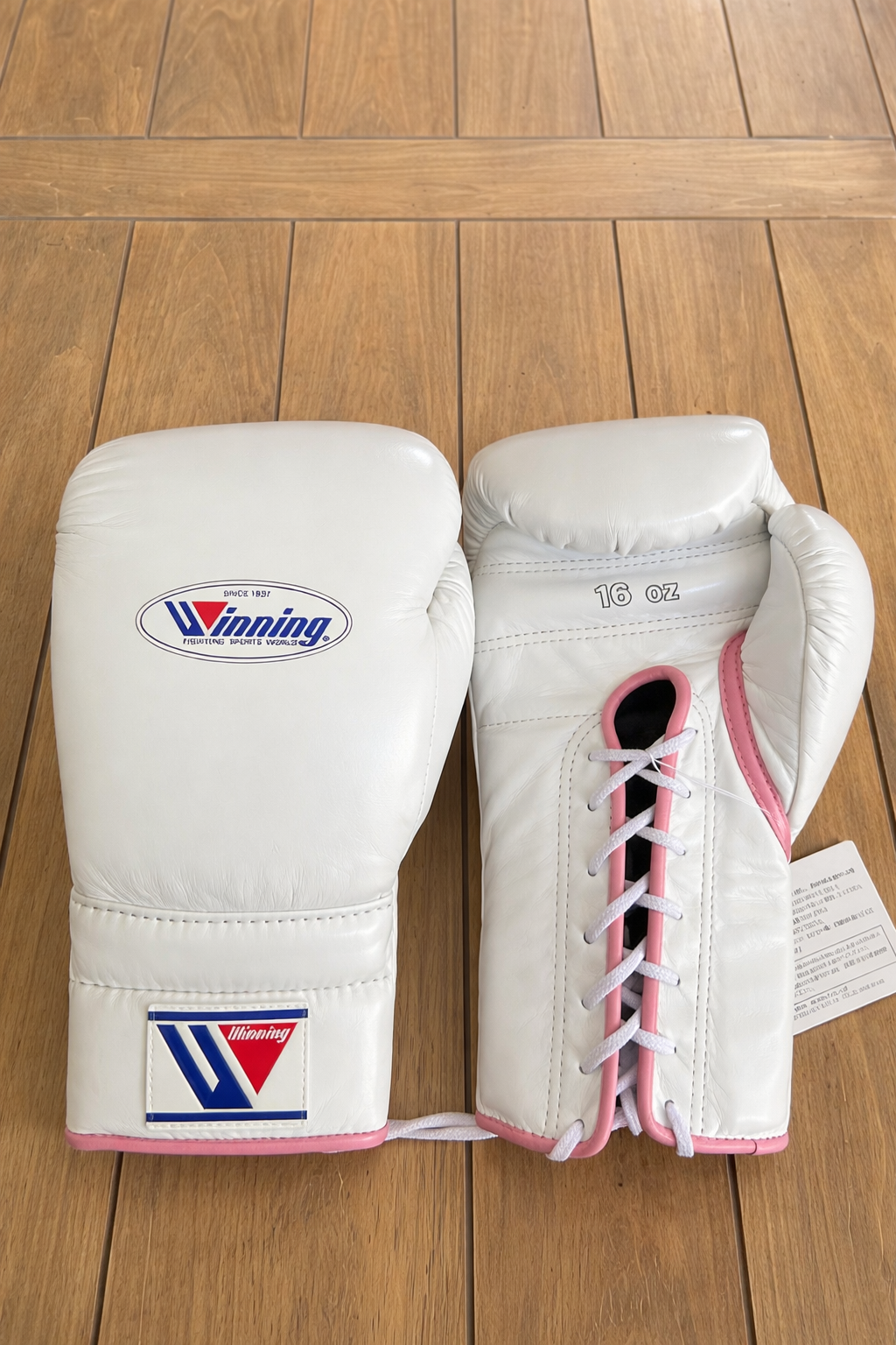 Winning White/Pink boxing gloves premium fight gloves for athletes