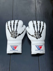 winning boxing gloves white skeleton style back view best or sparring and training sessions