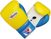 Winning Yellow/Blue/White Leather Boxing Gloves Classic Design Pair