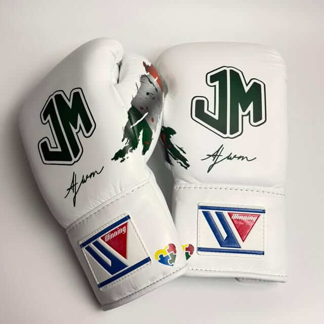 Winning White Flag style Boxing Gloves 16oz Secure Fit Training