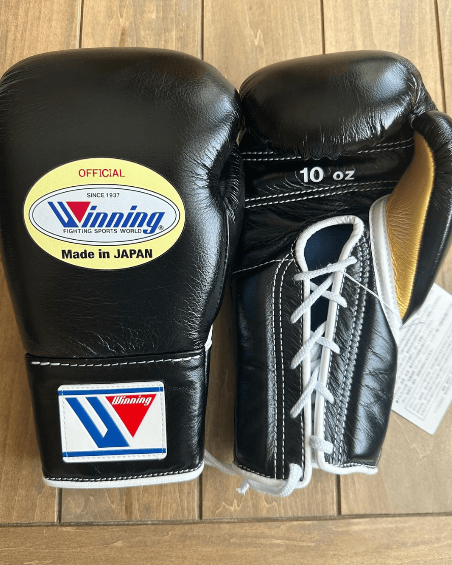 Winning Black/Gold Boxing Gloves 14oz Premium Training Gloves