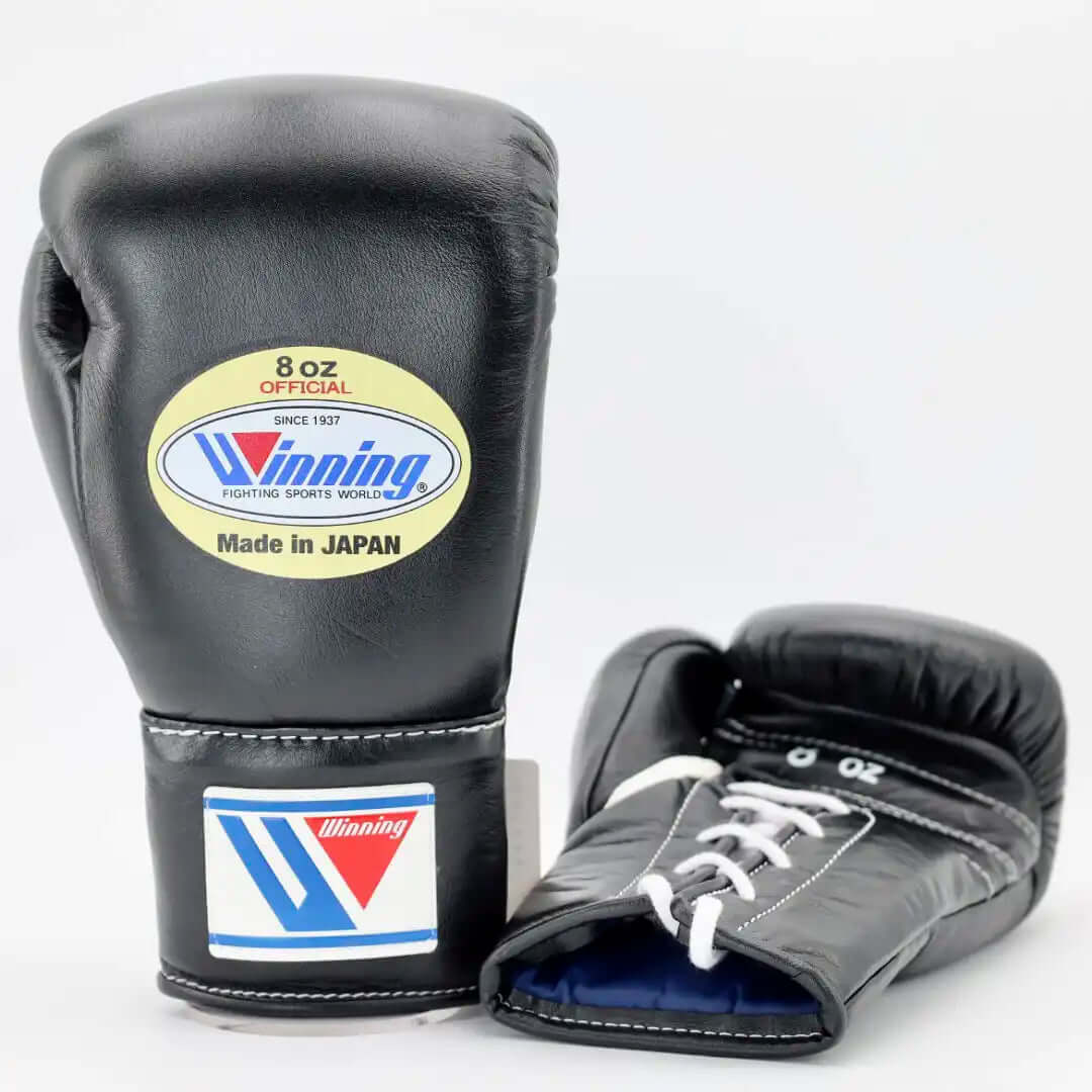 Winning Black Boxing Gloves Premium Quality Training