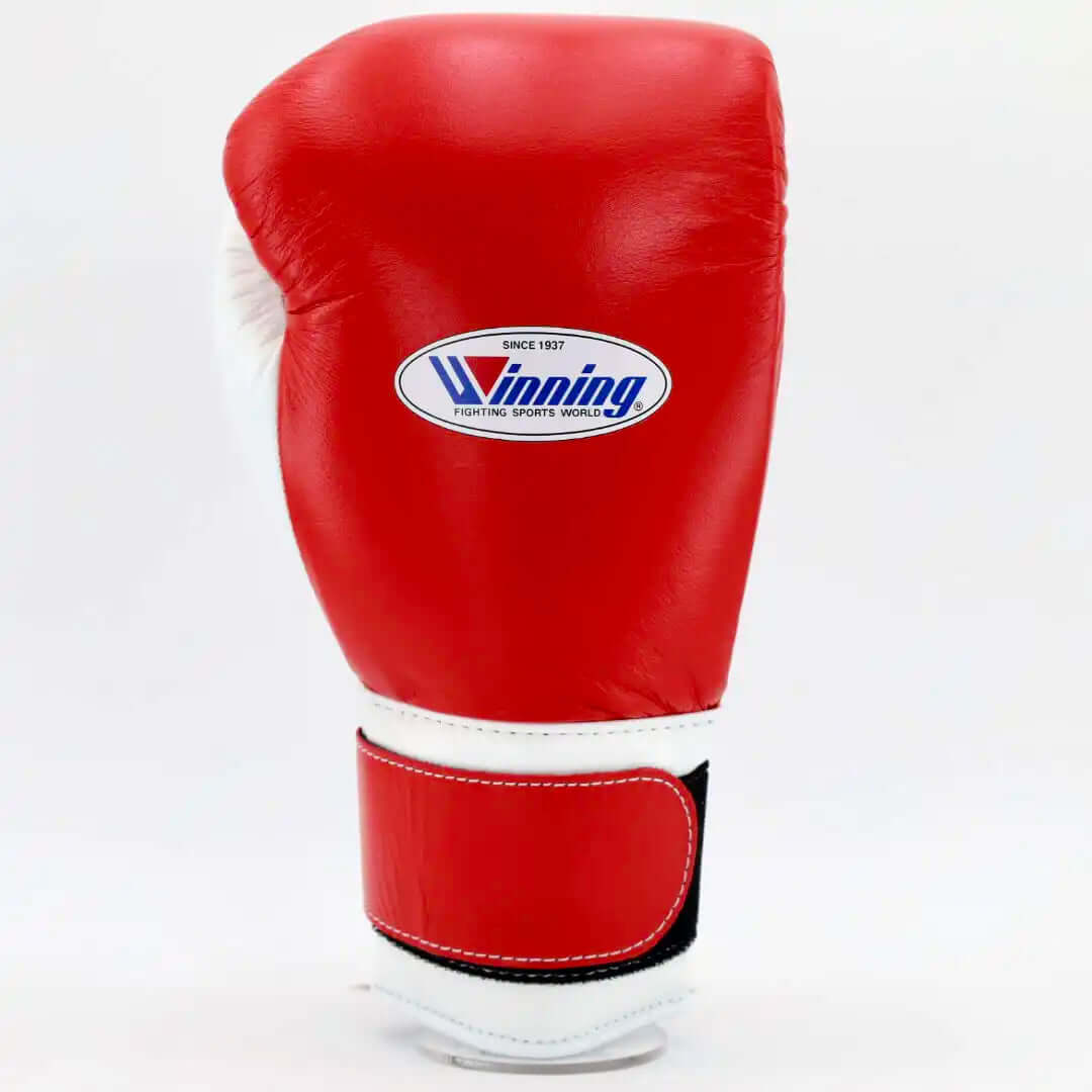 Winning Carrot/White Boxing Gloves Custom Fit Gym Training Back View