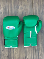 Winning Boxing Gloves Green 14oz Leather Training Gloves