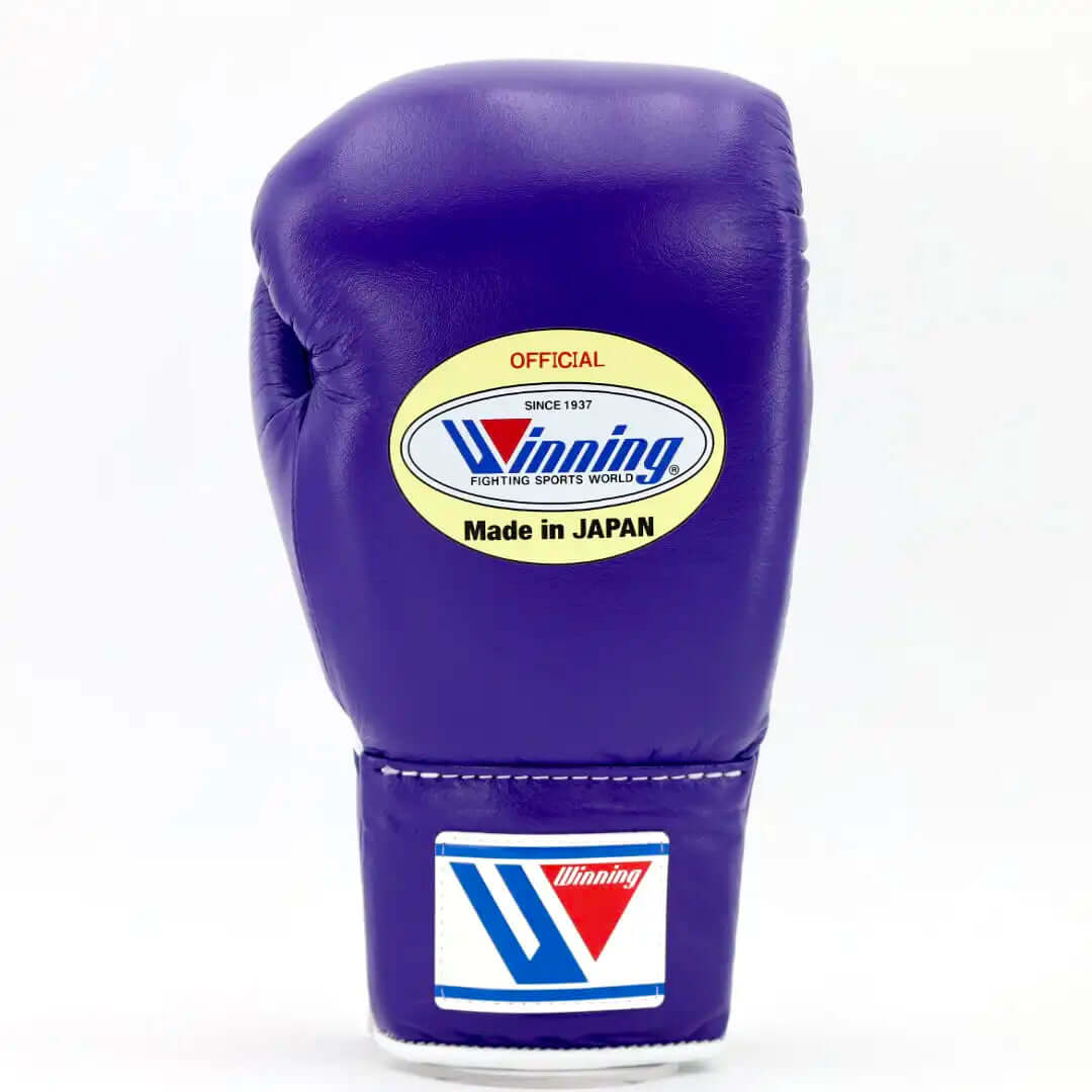 Winning Purple Boxing Gloves Premium Gym Training Pair Back View
