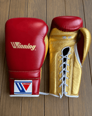 Winning Red/Gold 14oz Boxing Gloves Custom Sparring Gloves