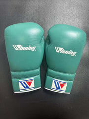 Winning Teal Leather Boxing Gloves Custom Fit Training