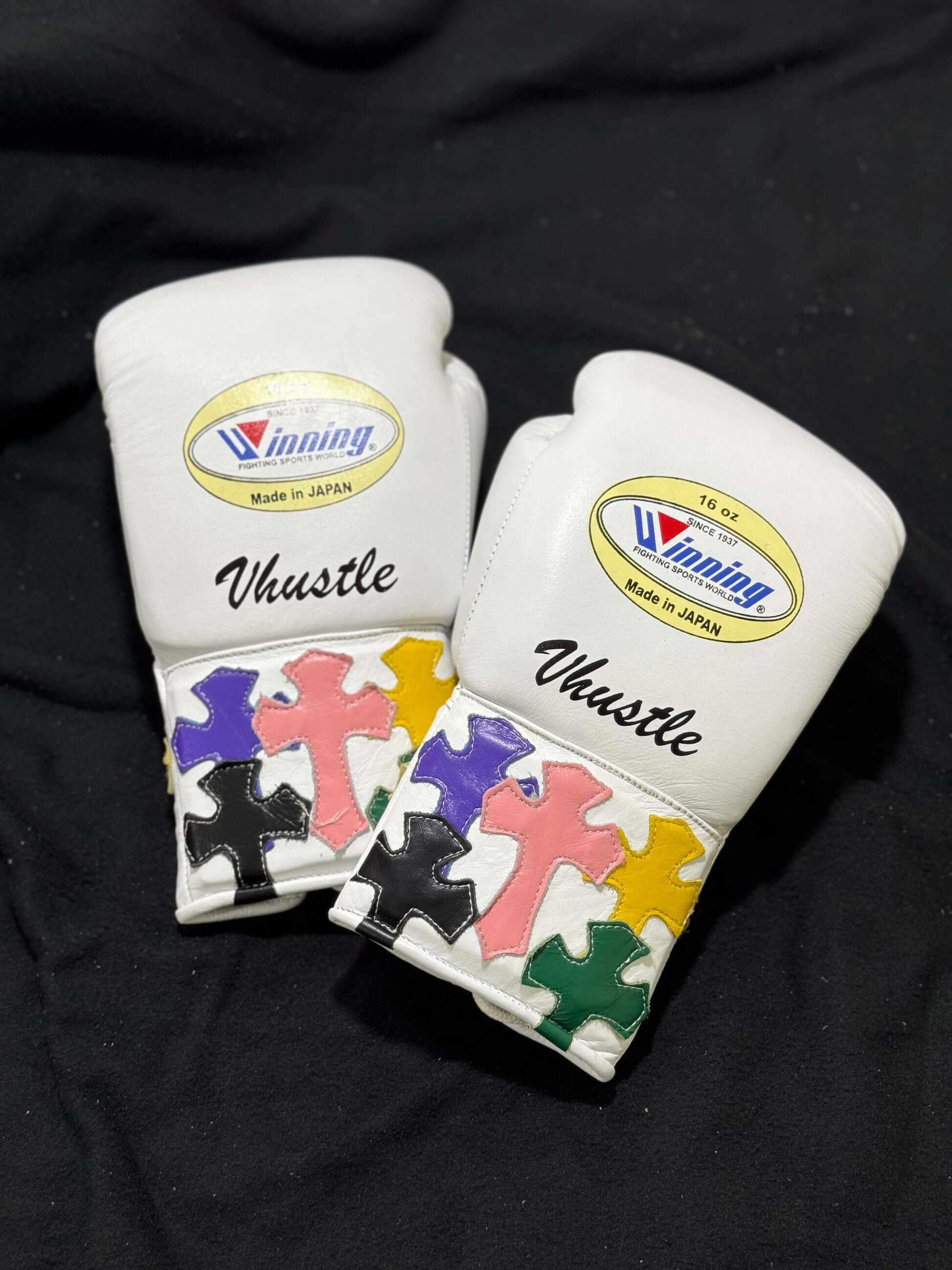 Winning White Boxing Gloves Women Fitness Training Gloves Back View