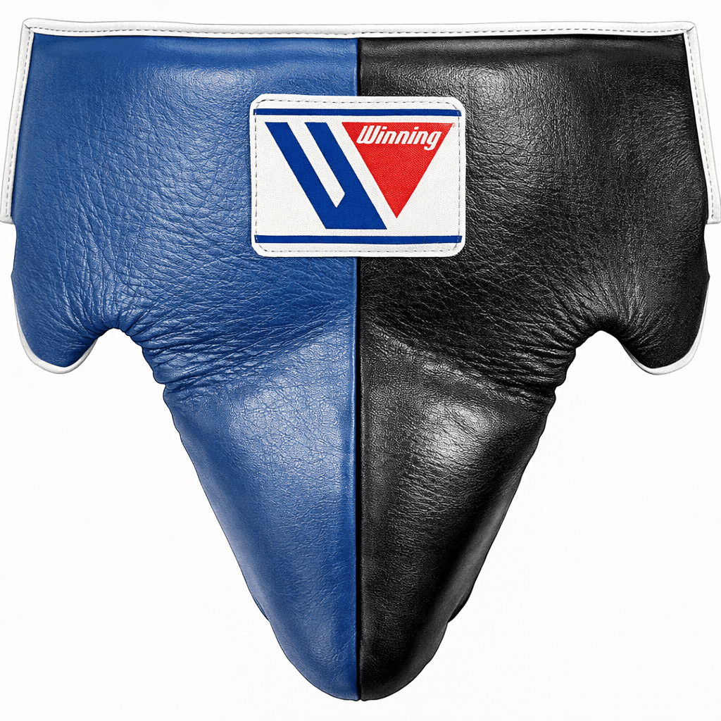 Winning Blue/Black Groin Guard Close Up Detail View