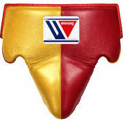 Winning Groin Protector Gold/Maroon  on Athlete Training Action Shot