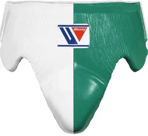 Winning White/Green Groin Guard Professional Boxing Protection